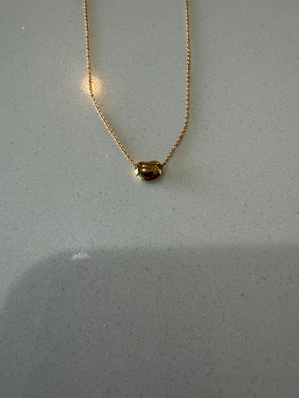 Tiffany & Co. Gold Elsa Peretti Bean Pendant Necklace - Picture 3 of 4